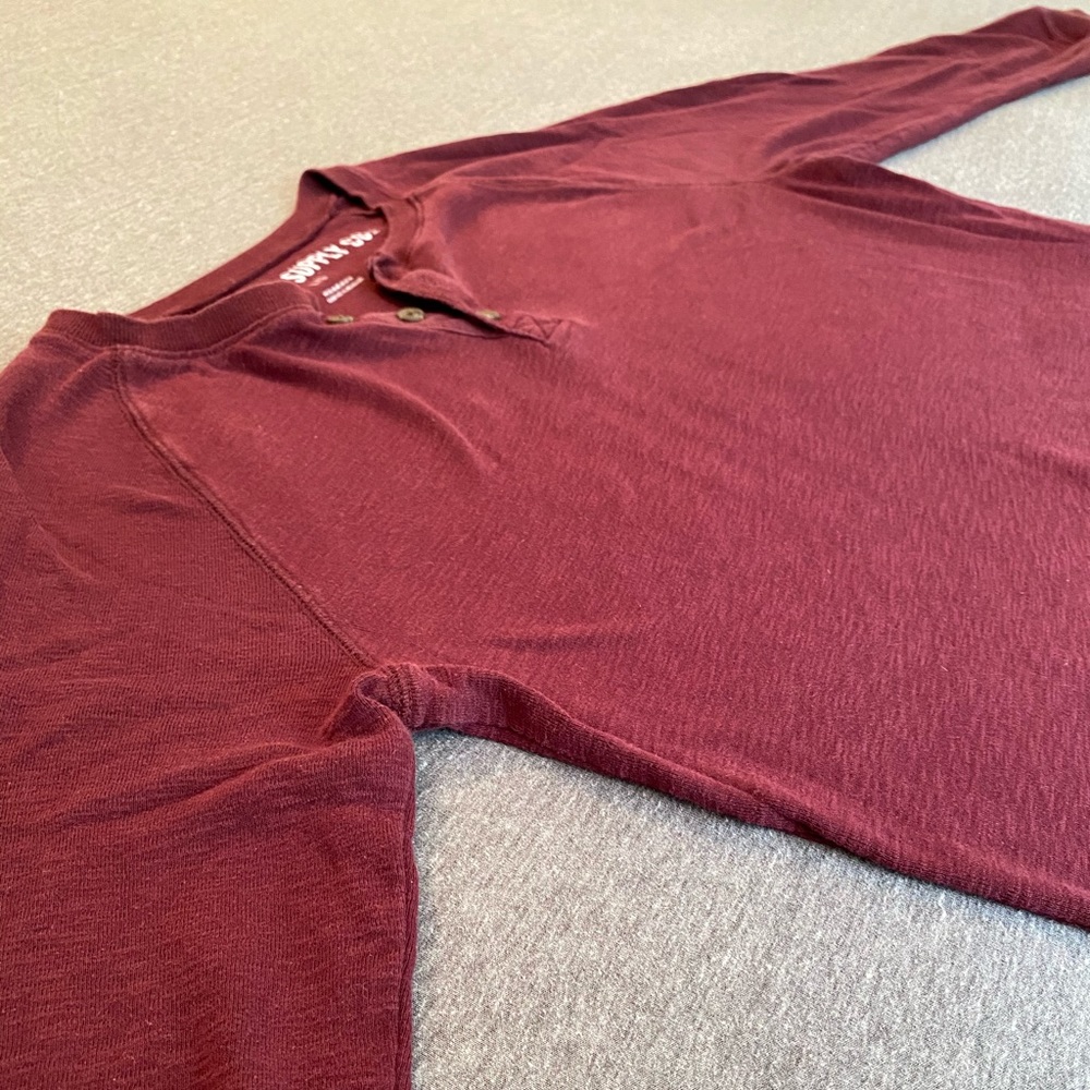 Maroon long sleeved Henley